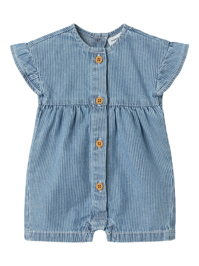 Name it - Kurzarmstrampler mit Streifen 'NBFJADE DNM SHORT SUIT 3815-IP J- Medium Blue Denim'
