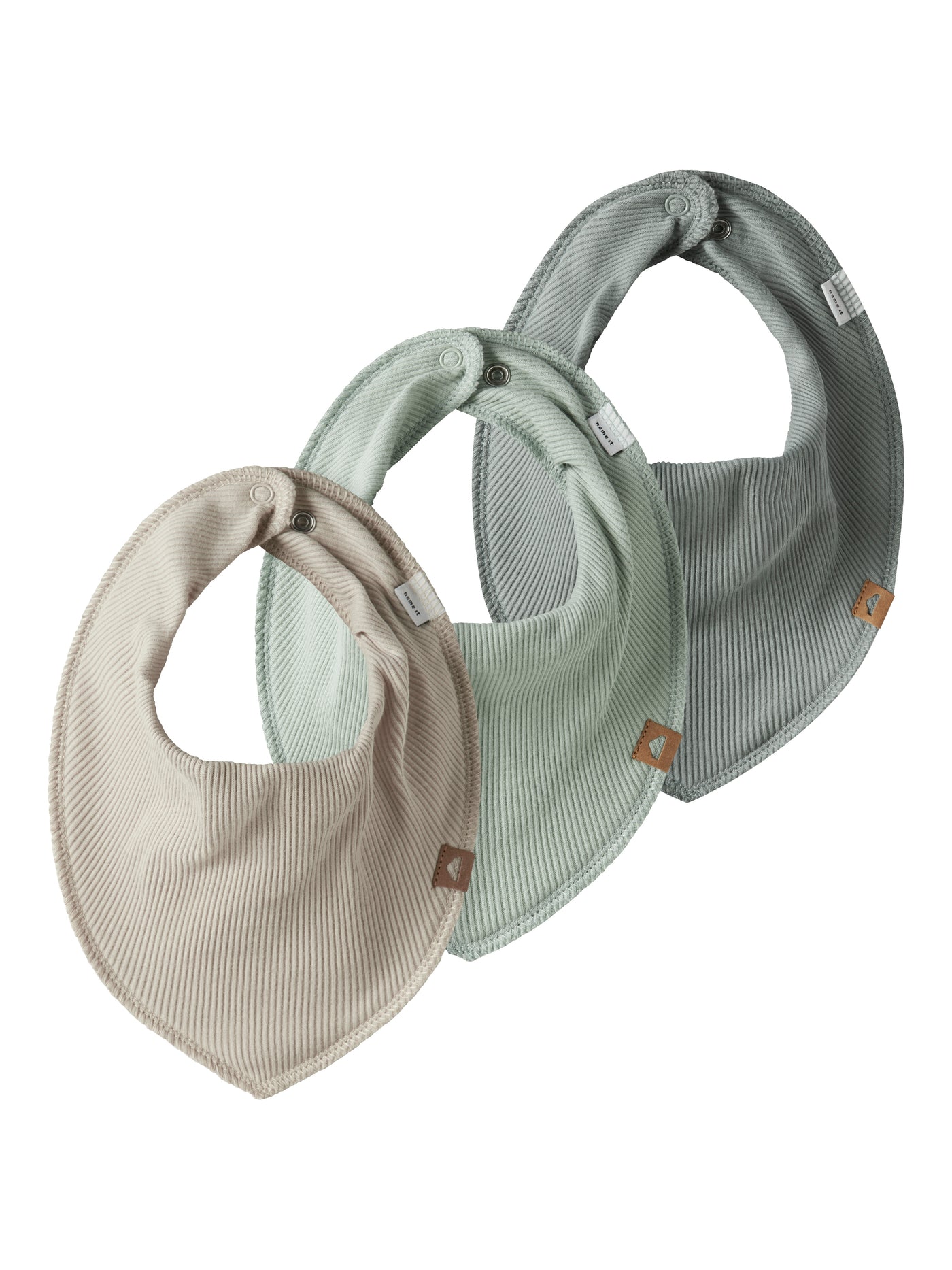Name it - Lätzchen 'NBMYASIMJUSH 3P SCARF BIB RIB- Peyote/ Aqua Gray/Slate Gray'