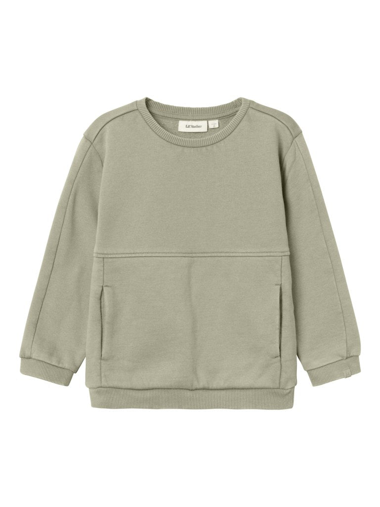 Lil Atelier - Sweatshirt 'NMMNALF FOLO LS LOOSE SWEAT LIL - Moss Gray'