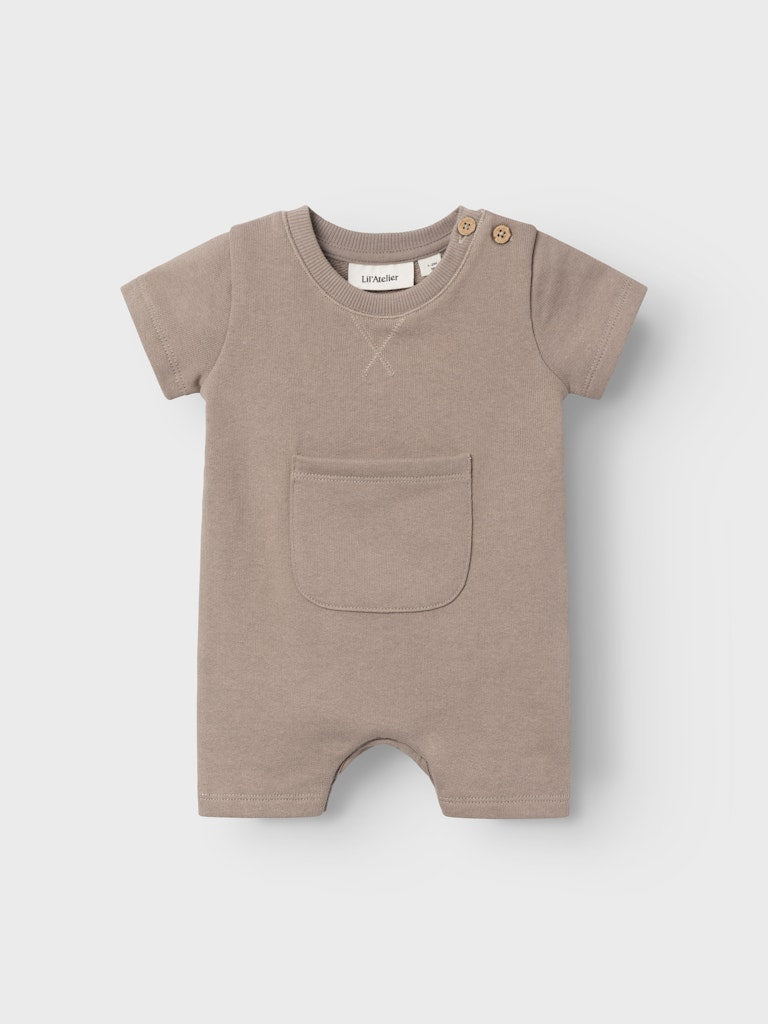 Lil Atelier - Jumpsuit mit kurzen Armen 'NBMJOBO SS LOOSE SWEAT SUIT LIL - Mocha Meringue'