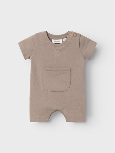 Lil Atelier - Jumpsuit mit kurzen Armen 'NBMJOBO SS LOOSE SWEAT SUIT LIL - Mocha Meringue'