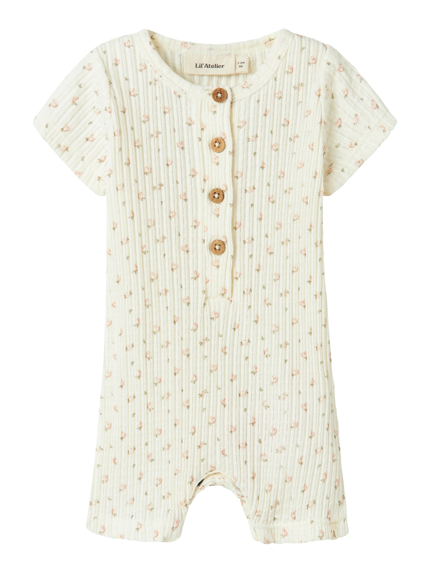 Lil Atelier - Kurzarm Strampler 'NBFHULLA SS LOOSE SUIT LIL - Coconut Milk'