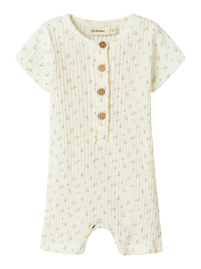 Lil Atelier - Kurzarm Strampler 'NBFHULLA SS LOOSE SUIT LIL - Coconut Milk'