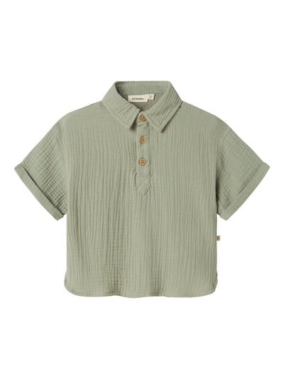 Lil Atelier - T-shirt 'NMMJANU SS LOOSE SHIRT LIL- Seagrass'