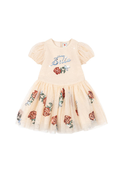 Konges Slojd - Kleid mit Rose 'RHW X KS BELLA DRESS -BRAZILIAN SAND'