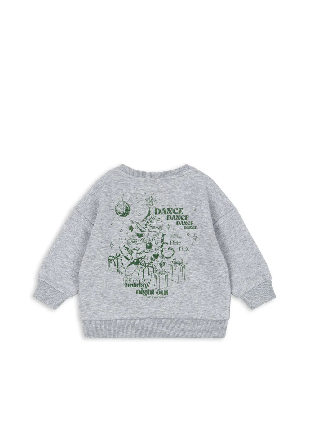 Konges Slojd - Sweatshirt mit Dino Weihnachten 'LOU SWEAT SHIRT OCS - GREY MELANGE'