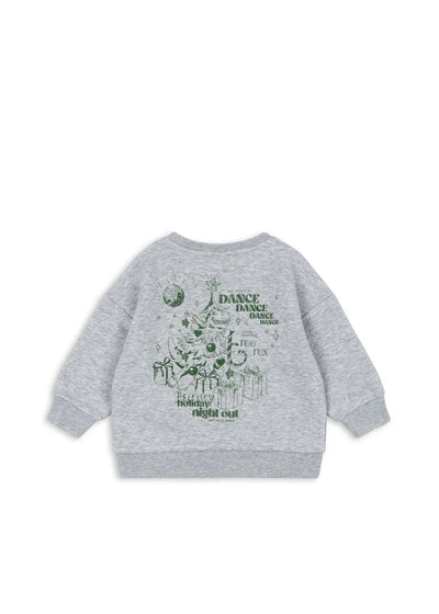 Konges Slojd - Sweatshirt mit Dino Weihnachten 'LOU SWEAT SHIRT OCS - GREY MELANGE'