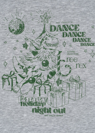 Konges Slojd - Sweatshirt mit Dino Weihnachten 'LOU SWEAT SHIRT OCS - GREY MELANGE'