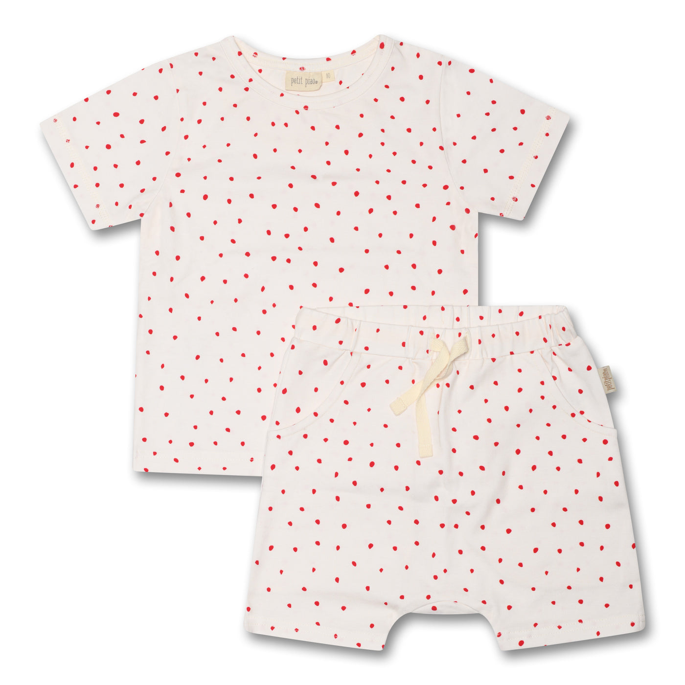 Petit Piao - Sommerset 'S/S Set Printed - Bright Red'