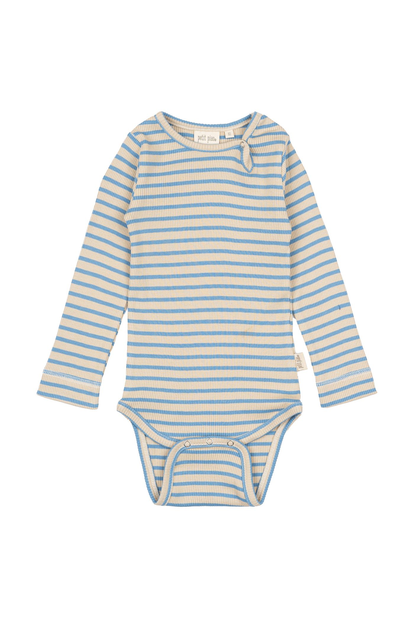 Petit Piao - Body gestrieft Blau/Weiss 'Body L/S Modal Striped - Allure Blue/Dark Off White'