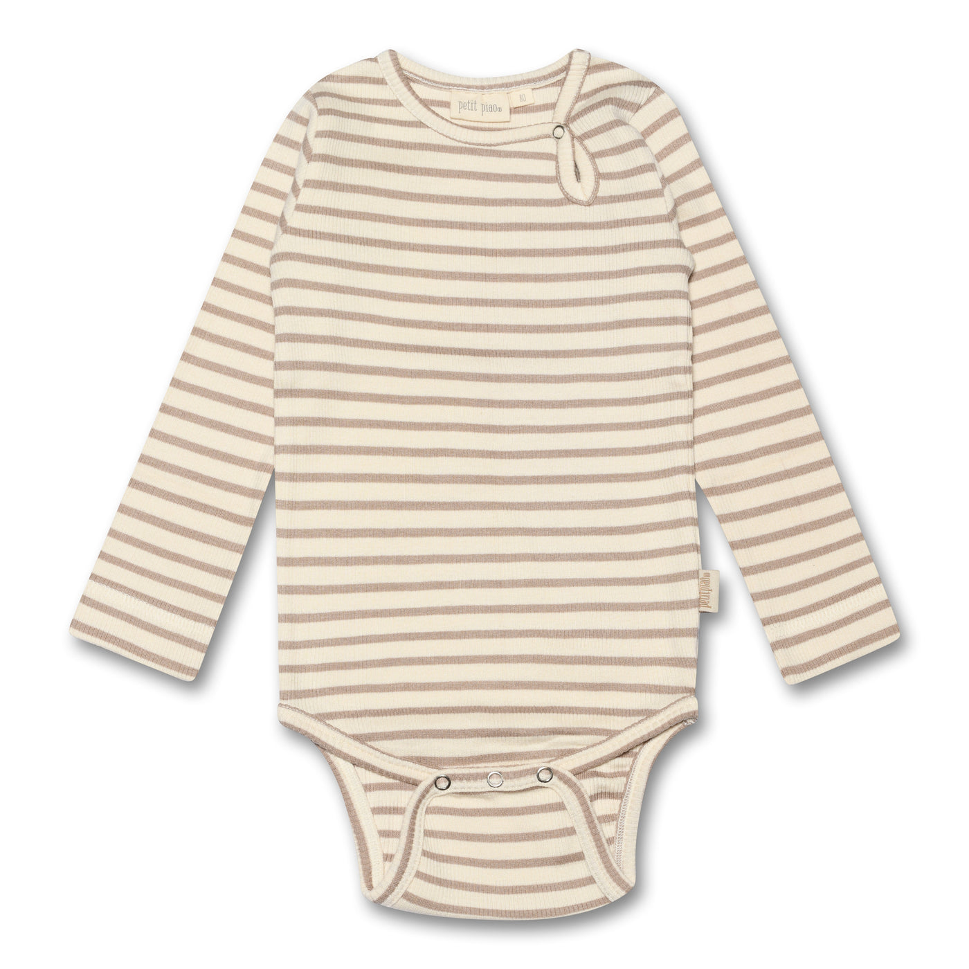 Petit Piao - Body 'Body L/S Modal Striped - Simply Taupe'