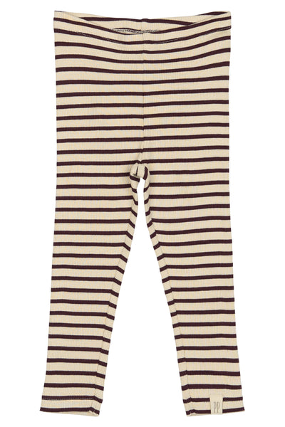 Petit Piao - Leggings 'Legging Modal - Dark Grape/ Off White'