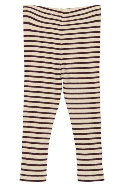 Petit Piao - Leggings 'Legging Modal - Dark Grape/ Off White'