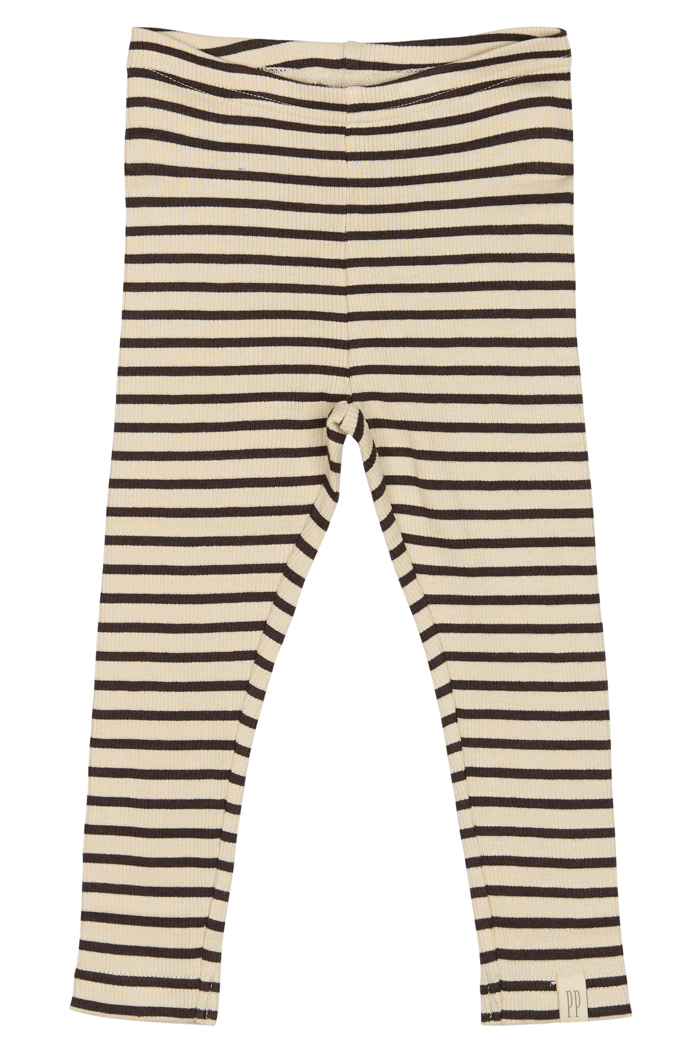 Petit Piao - Leggings mit Streifen 'Legging Modal Striped - Coffee bean/off'