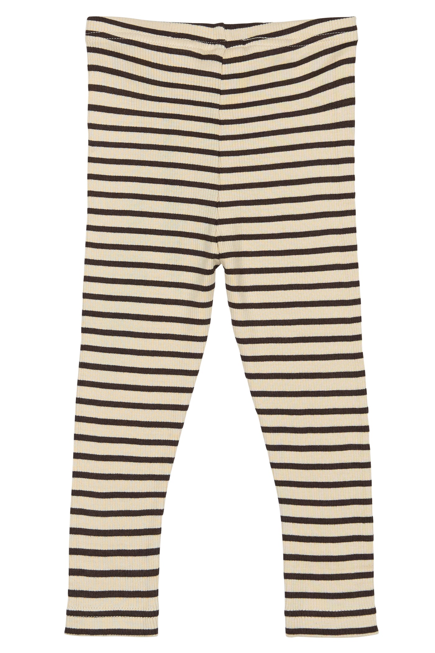 Petit Piao - Leggings mit Streifen 'Legging Modal Striped - Coffee bean/off'