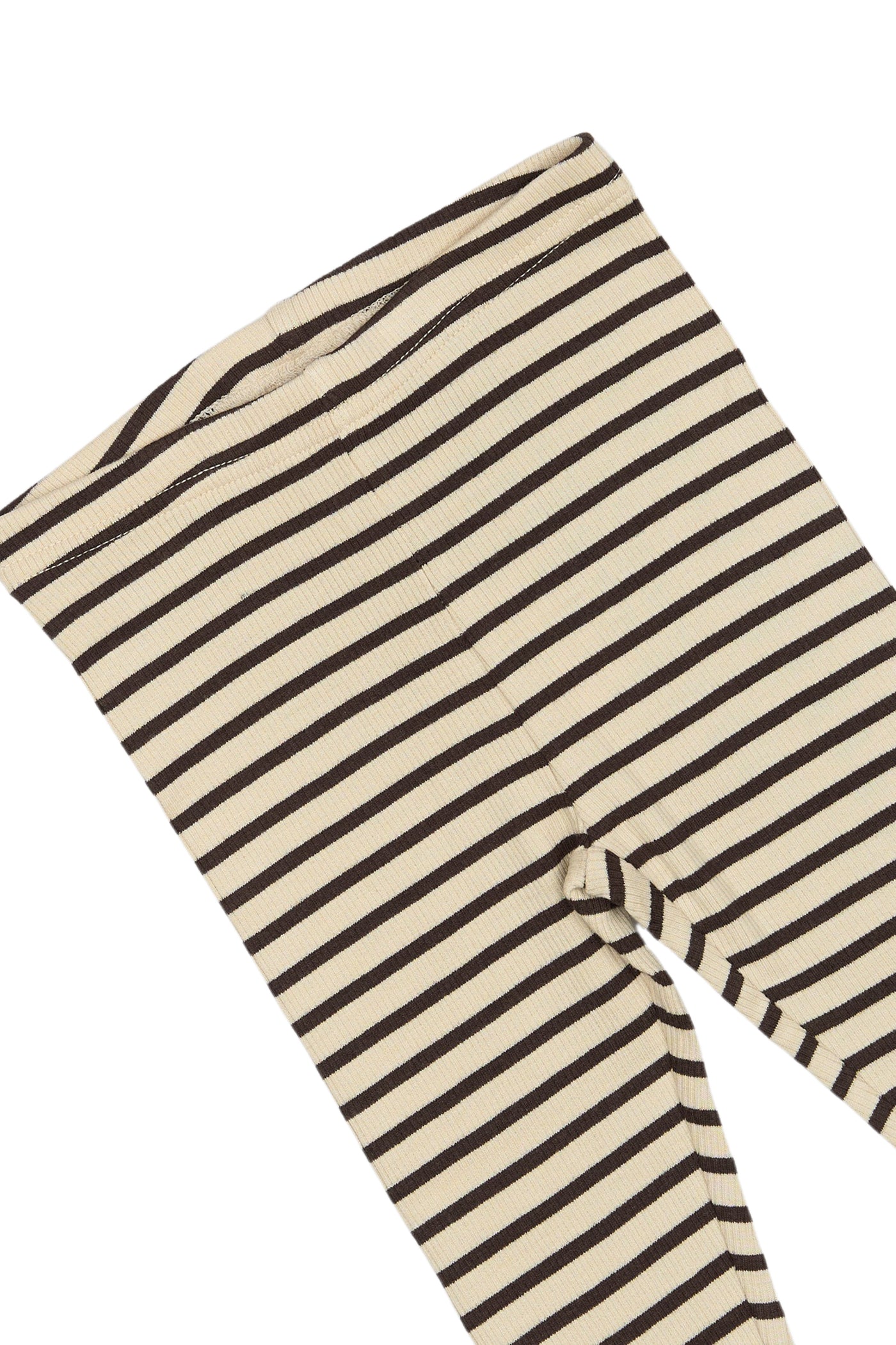 Petit Piao - Leggings mit Streifen 'Legging Modal Striped - Coffee bean/off'