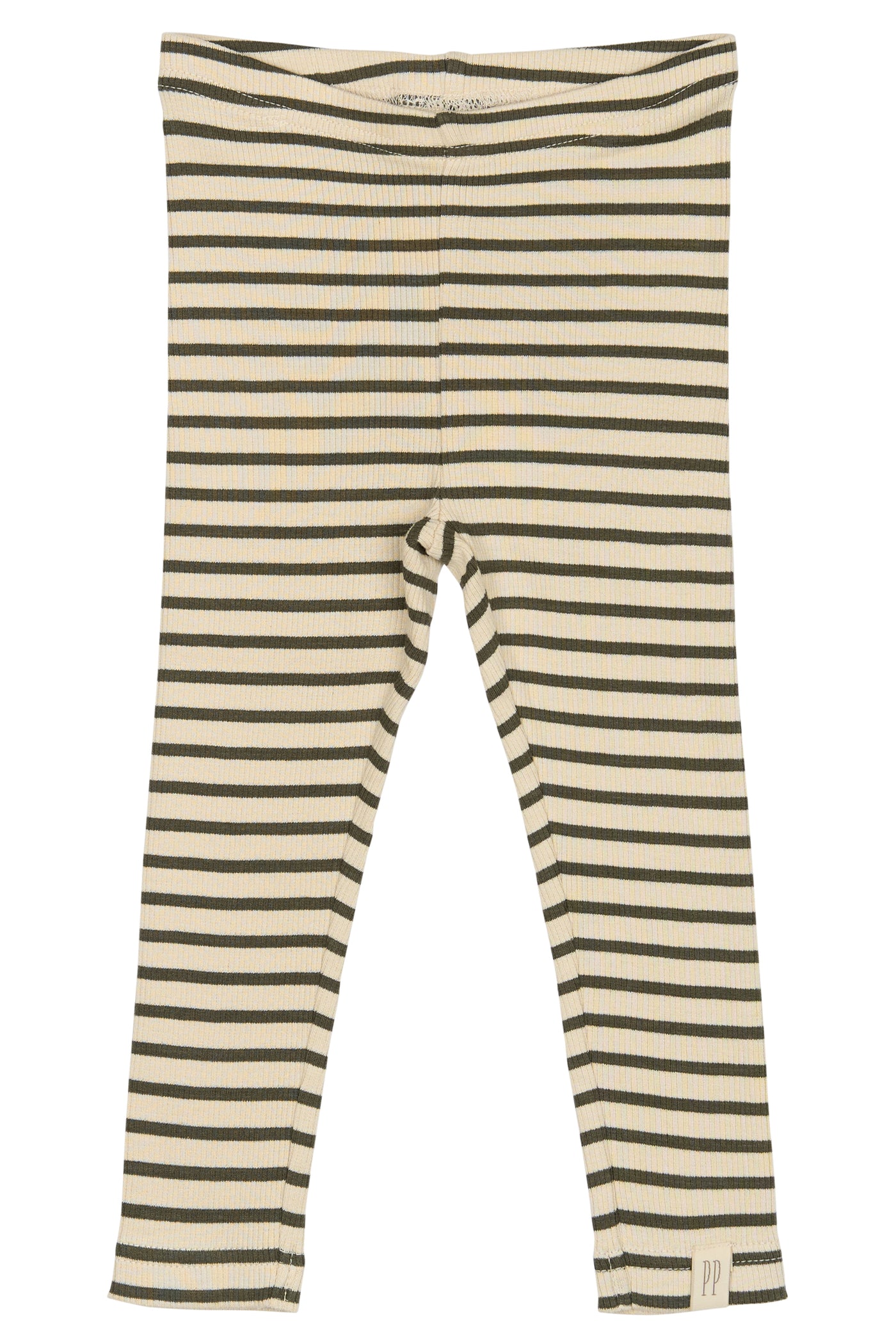 Petit Piao - Leggings mit Streifen 'Legging Modal Striped - Green leaf/off'