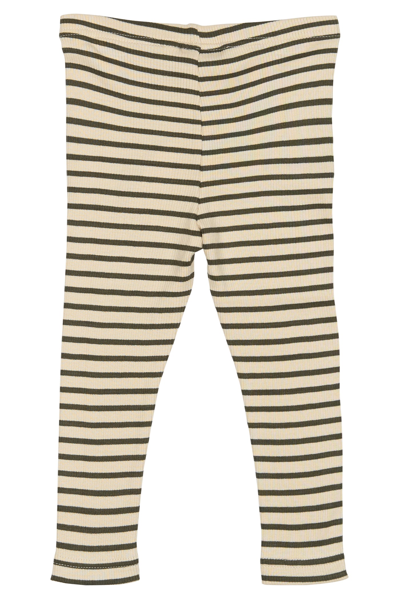 Petit Piao - Leggings mit Streifen 'Legging Modal Striped - Green leaf/off'
