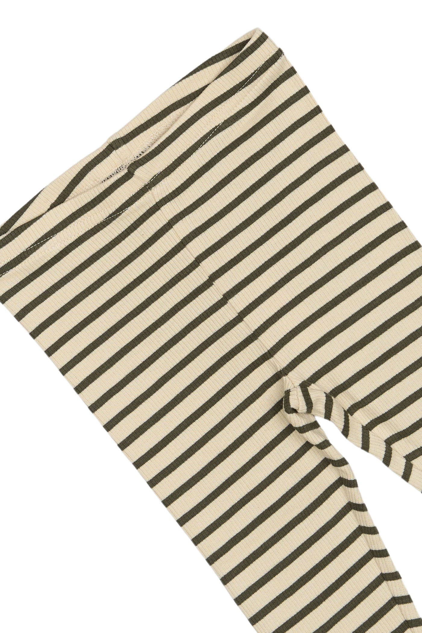Petit Piao - Leggings mit Streifen 'Legging Modal Striped - Green leaf/off'