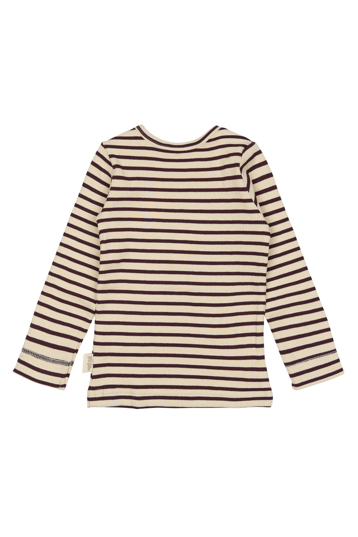 Petit Piao - Langarmshirt mit Streifen 'T-shirt L/S Modal Striped - Dark Grape/off White'