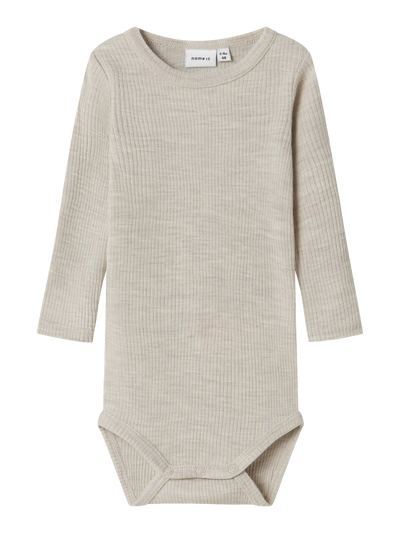 Name it - Langarmbody aus Wolle NBNWAX WOOL RIB LS BODY NOOS-Nacreous Cloud'