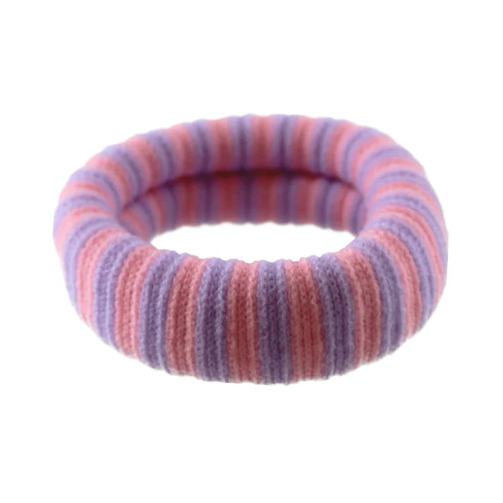 Lulue - Dickes Haargummi mit Streifen 'EA HAIR TIE - PASTEL PURPLE/ROSE STRIPES'