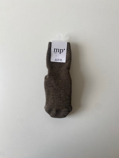 MP Denmark - Rutschfeste Socken aus Wolle 'Wool socks, anti-slip - Brown melange'