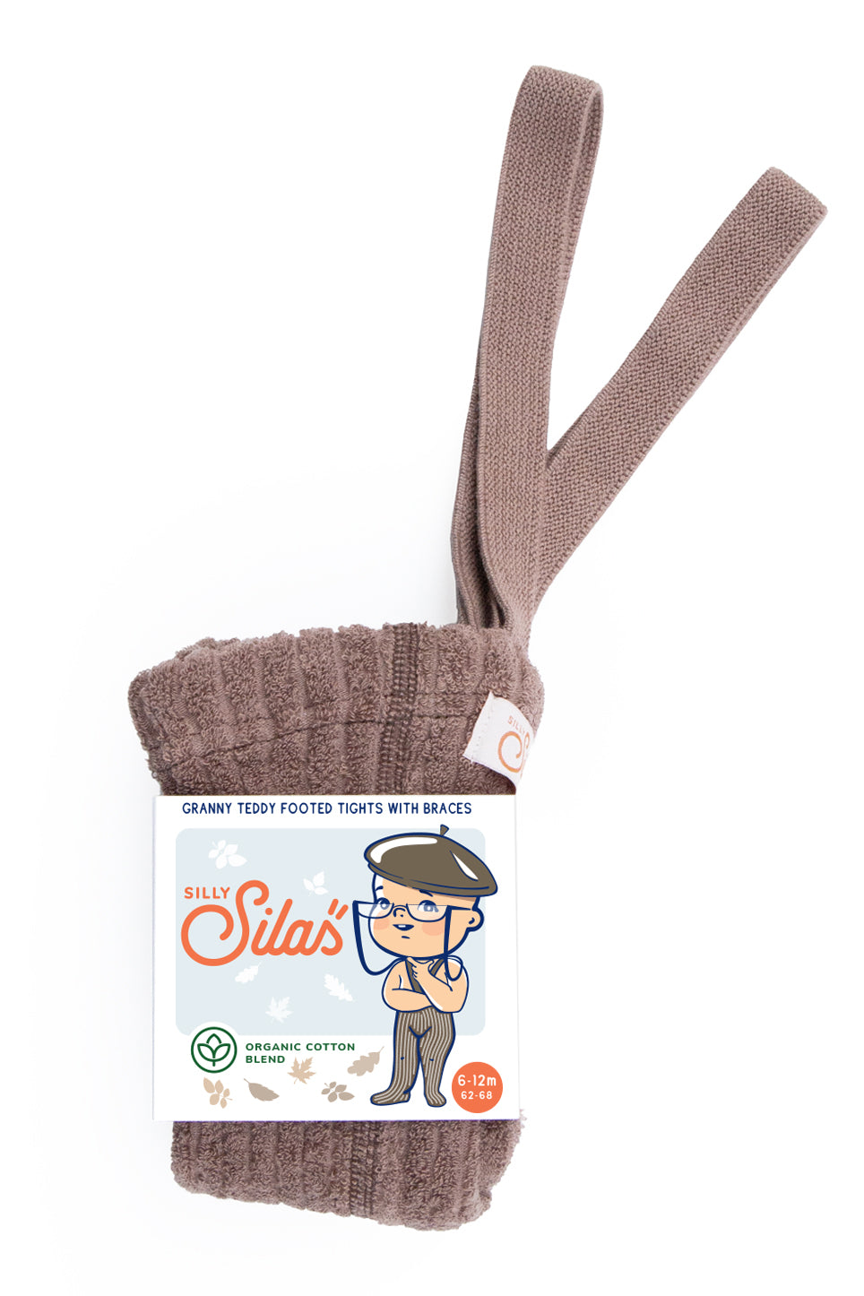 Silly Silas - Tights mit Fuss Gerippt 'Granny Teddy Footed cotton Tights - Granola'