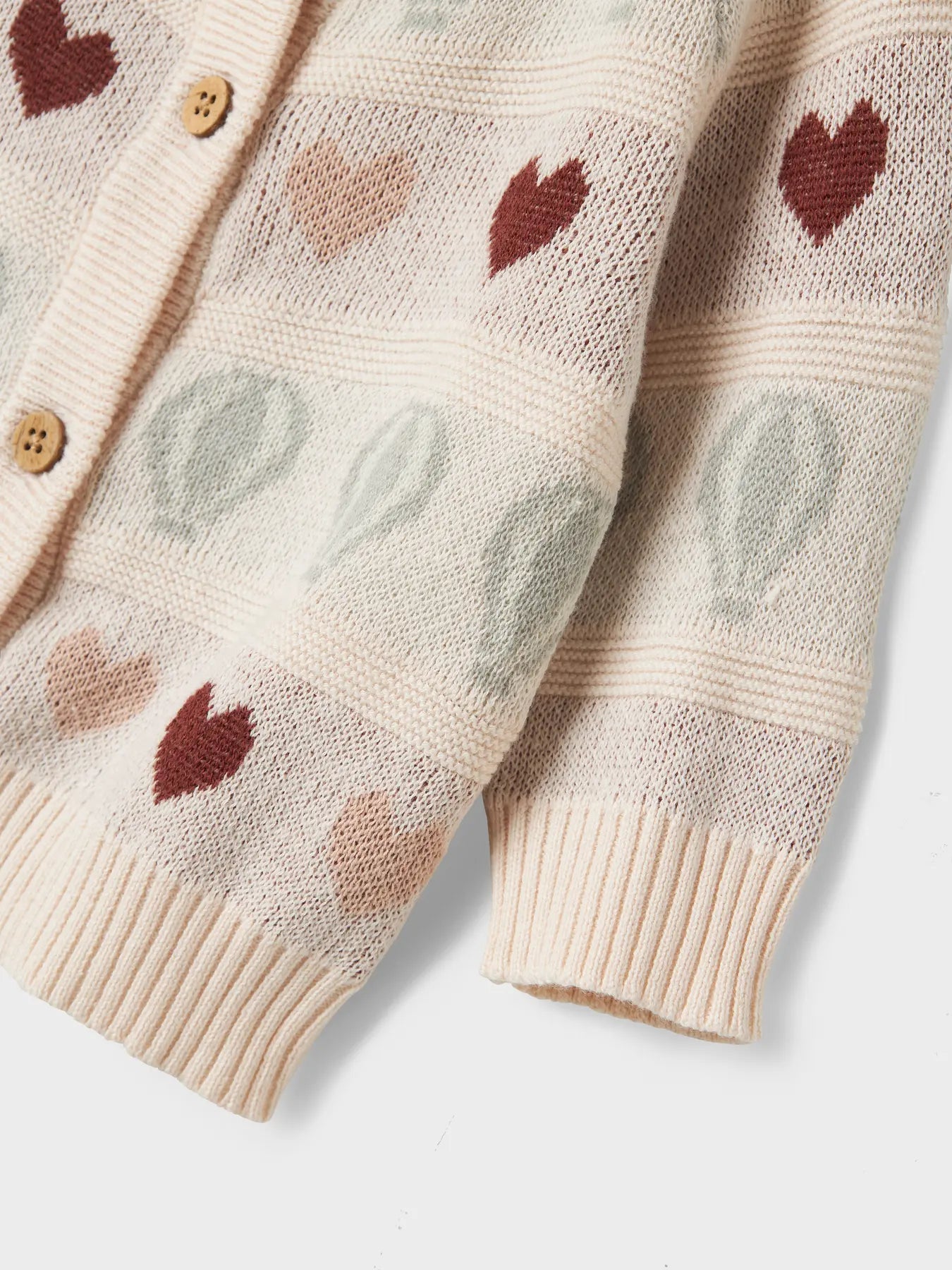 Lil Atelier - Cardigan mit Muster 'NBFLAMAI KNY LS KNIT CARD LIL- Pastel Parchment'