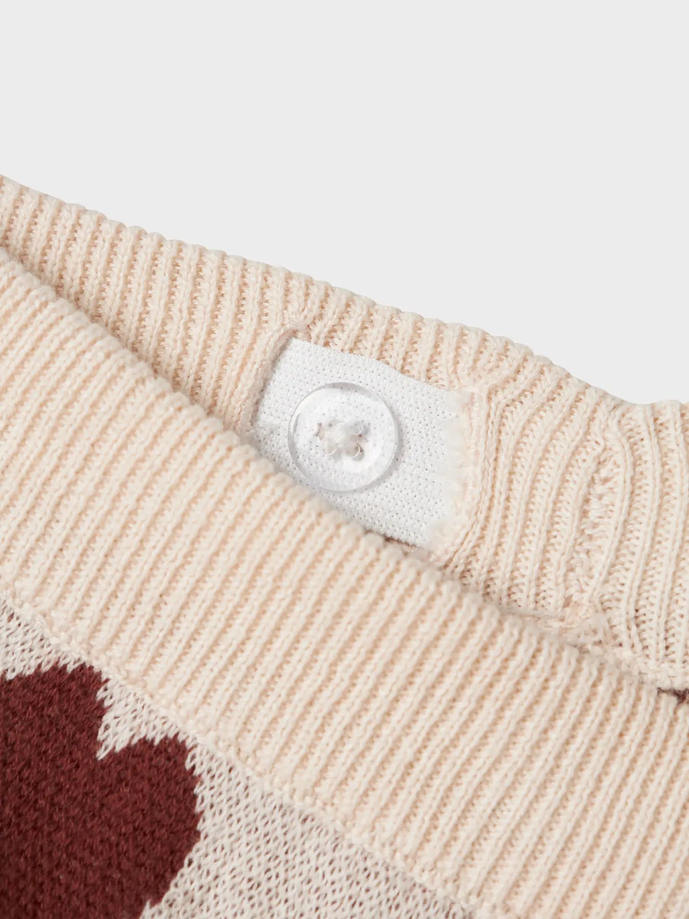 Lil Atelier - Hose mit Muster 'NMFLAMAI WIDE KNIT ANCLE PANT LIL- Pastel Parchment'