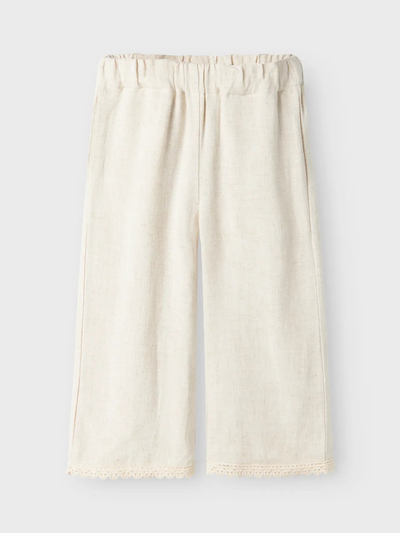 Lil Atelier -  Leinen Hose 'NMFFRIGG CROPPED PANT LIL - Pumice Stone'