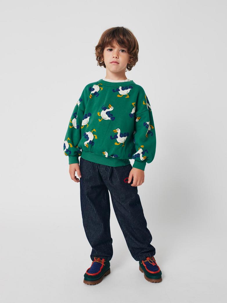 Bobo Choses - Sweatshirt mit Gänsen 'La oca all over sweatshirt - GREEN'