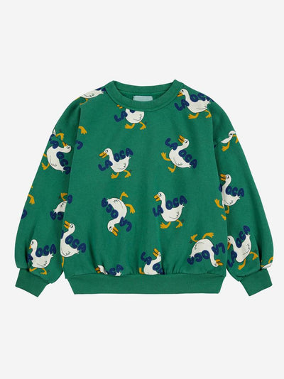 Bobo Choses - Sweatshirt mit Gänsen 'La oca all over sweatshirt - GREEN'
