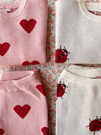 Konges Slojd - Pullover mit Herzen 'LAPIS KNIT BLOUSE - MELLOW ROSE'