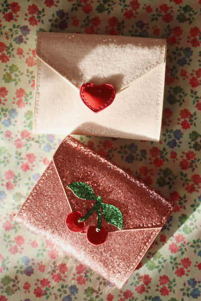 Konges Slojd - Geldbeutel mit Glitzer 'LOVE LETTER WALLET - PINK GLITTER'