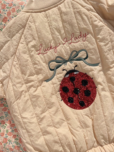 Konges Slöjd - Bomber Jacke mit Marienkäfer 'JUNO SEQUIN BOMBER JACKET - FRAPPÉ'
