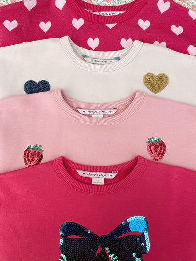 Konges Slojd - Sweatshirt mit Erdbeeren 'LOU SEQUIN SWEAT SHIRT OCS - MELLOW ROSE'