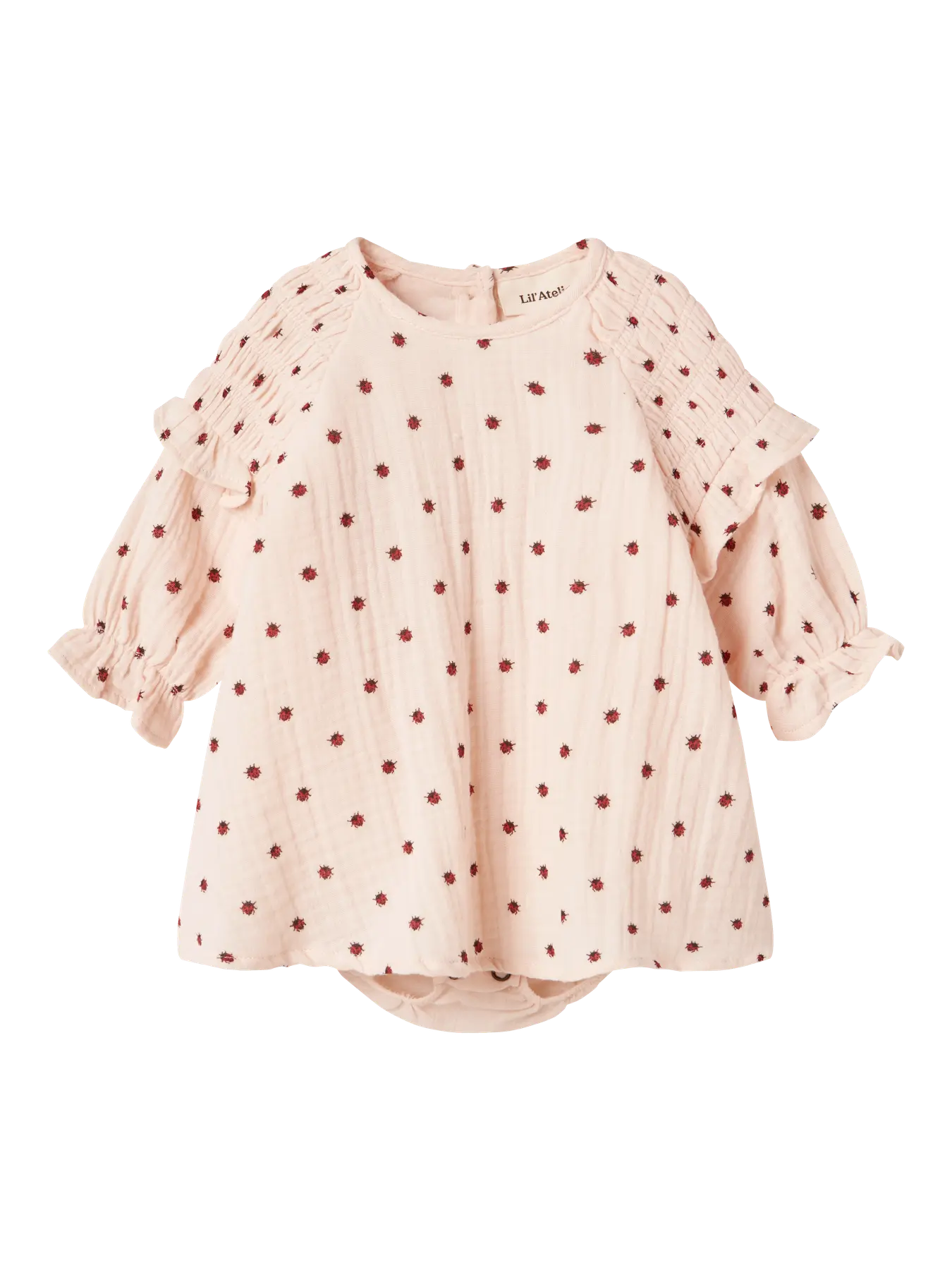 Lil Atelier - Body Kleid mit Marienkäfer 'NBFLILIA LS LOOSE SHIRT BODY LIL - Silver Peony'