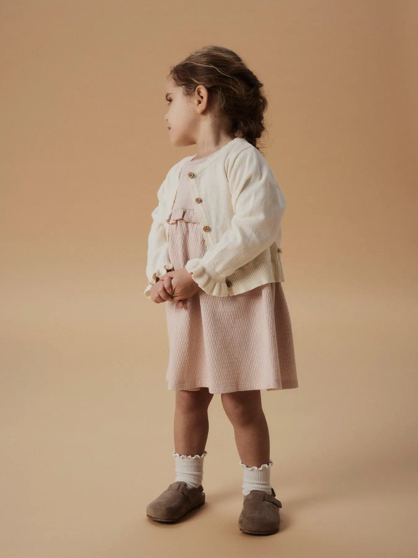 Lil Atelier - Cardigan 'NBFFAUCI FIA LS SHORT KNIT CARD LIL - Coconut Milk'