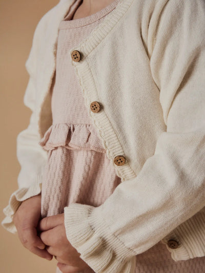 Lil Atelier - Cardigan 'NBFFAUCI FIA LS SHORT KNIT CARD LIL - Coconut Milk'