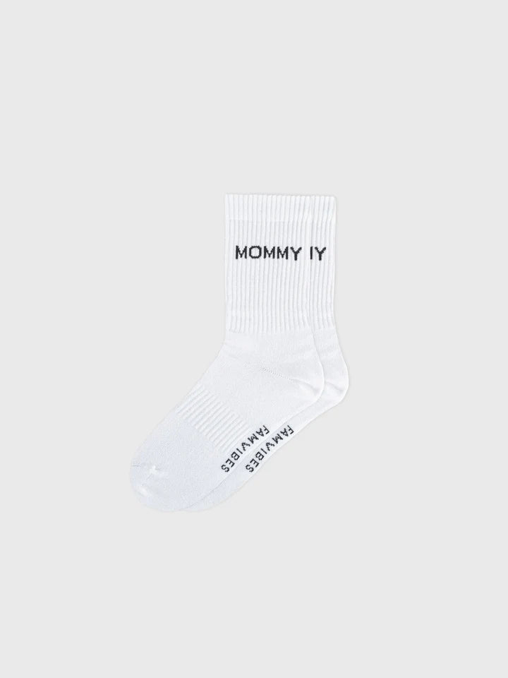 FAMVIBES - Mama Tennis Socken 'MOMMY SOCKEN - WEISS'