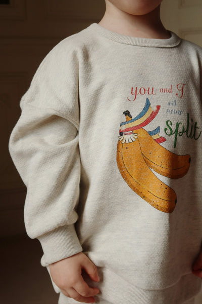 Konges Slojd - Sweatshirt mit Banan 'LOUPZ LOU SWEAT SHIRT GOTS - OFF WHITE MELANGE'