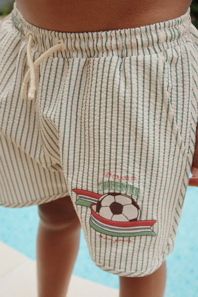 Konges Slojd - Badehose mit Fussball 'SEER ASNOU SWIMSHORTS GRS - TEA STRIPE'
