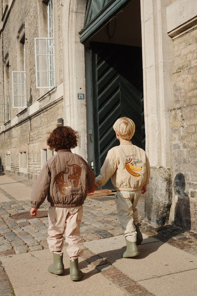 Konges Slöjd - Bomber Jacke mit Leoparden 'JUNO BOMBER JACKET - WALNUT'