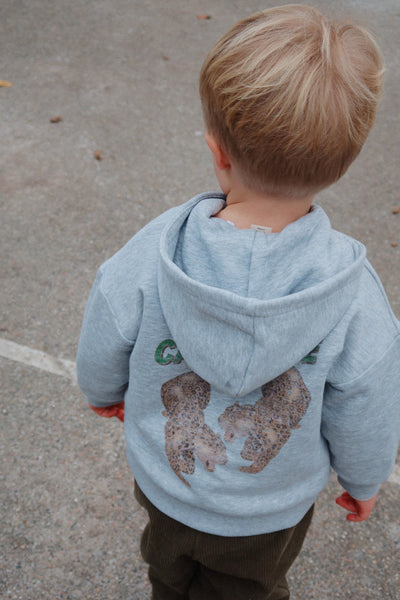 Konges Slojd - Sweatshirt mit Reißverschluss Leoparden 'LOU SWEAT ZIP HOOD OCS - GREY MELANGE'