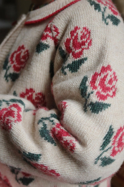 Konges Slojd - Strickjacke aus Rosen 'BELOU KNIT COLLAR CARDIGAN - ROSE'
