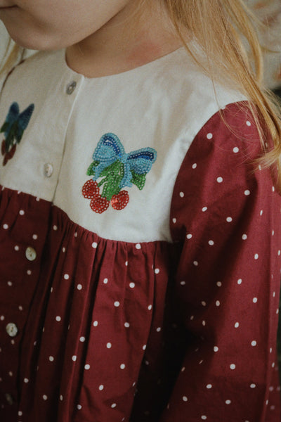 Konges Slojd - Kleid 'MUNA DRESS GOTS - CABERNET DOT'
