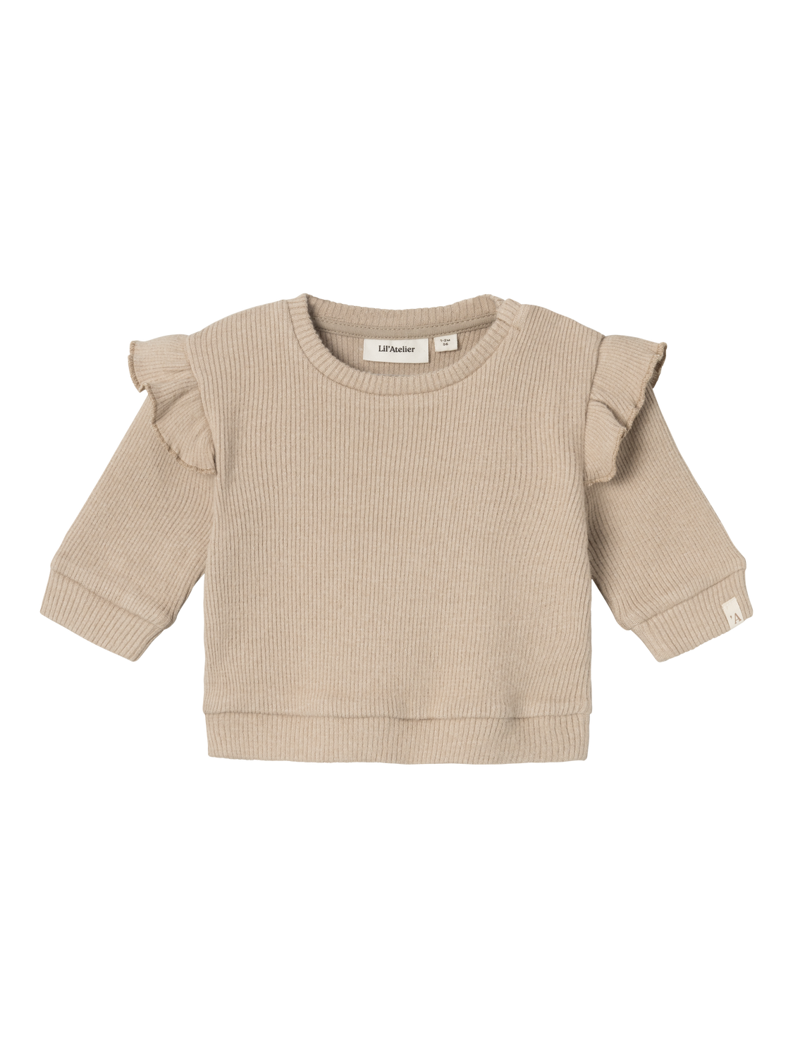 Lil Atelier - Langarm Shirt 'NMFSOPHIA LS LOOSE TOP LIL - Travertine MELANGE'