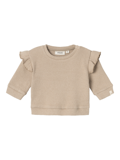 Lil Atelier - Langarm Shirt 'NMFSOPHIA LS LOOSE TOP LIL - Travertine MELANGE'