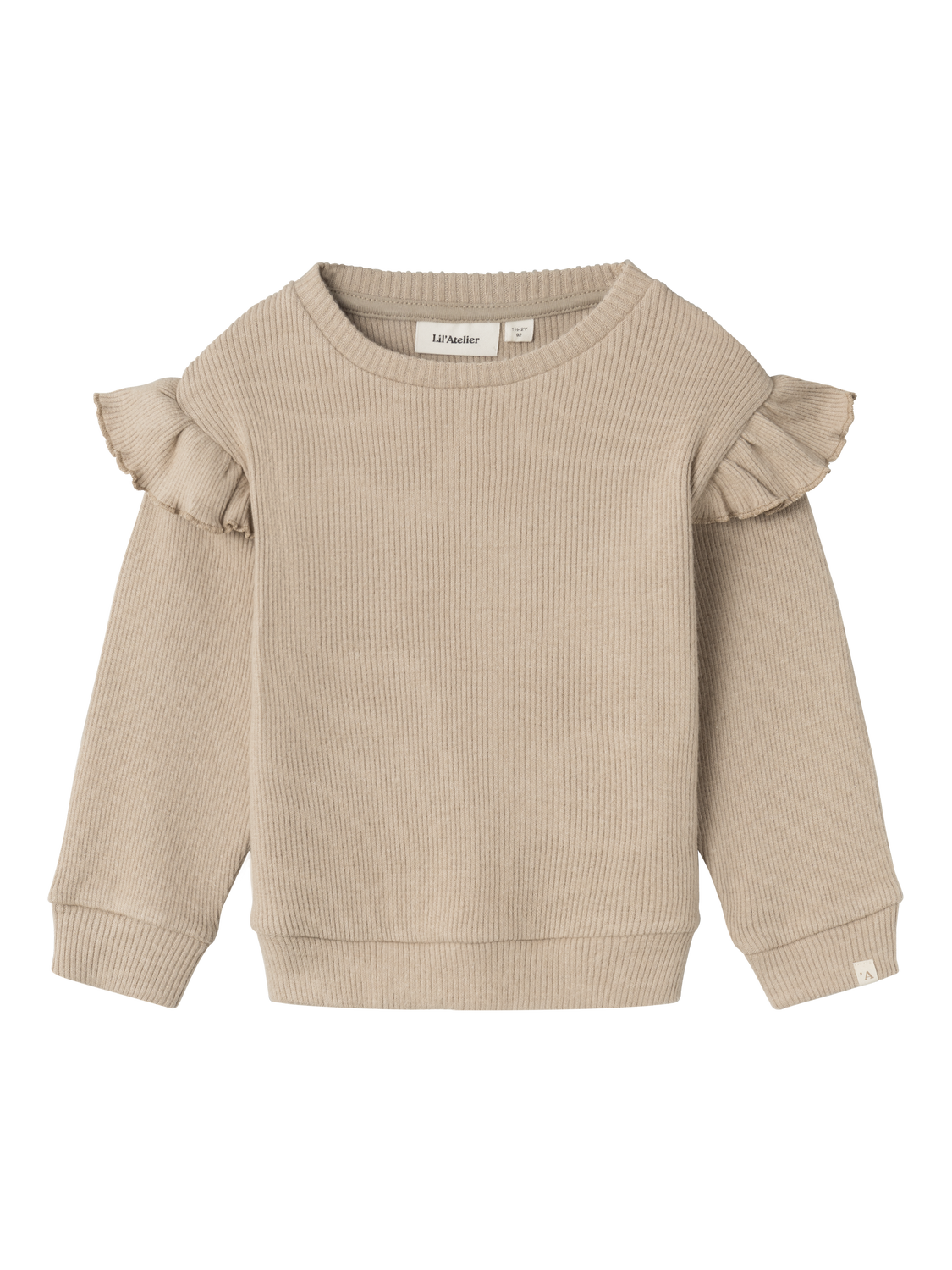 Lil Atelier - Langarm Shirt 'NMFSOPHIA LS LOOSE TOP LIL - Travertine MELANGE'